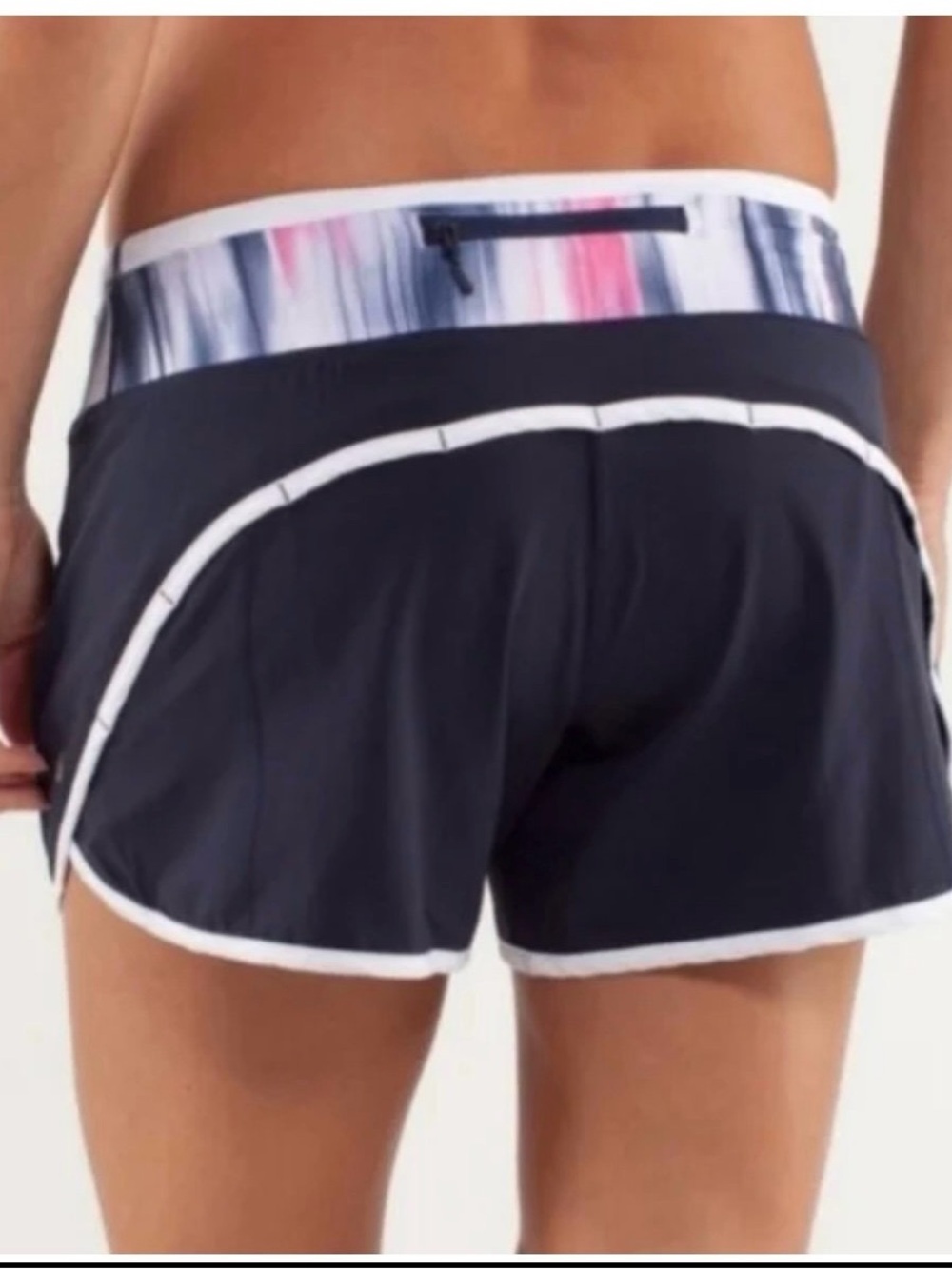 Women’s Black Athletic Shorts with Striped Waistband